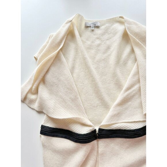 ROBERT RODRIGUEZ Cream Wool Cashmere Knit Zipper Wrap Cardigan Sweater, Size XS - Picture 8 of 16